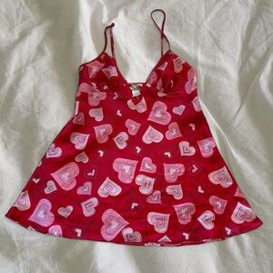 Heart Patterned Red Chemise